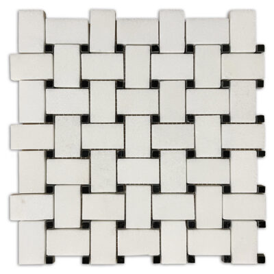 Thassos Basket Weave with Black dots