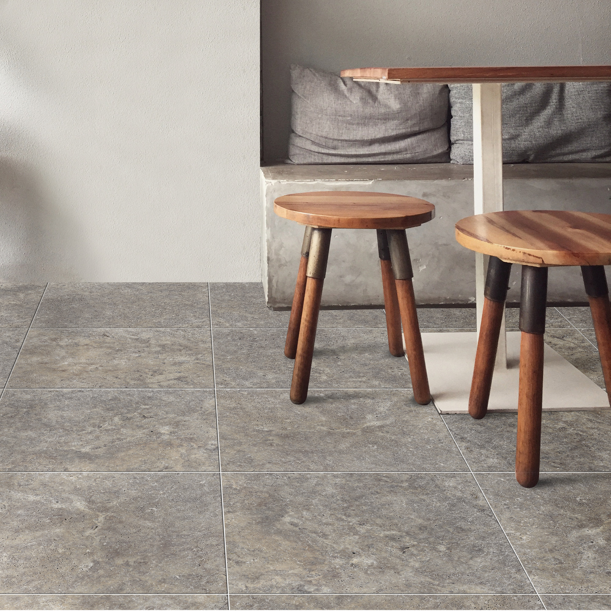 Pewter porcelain floorings