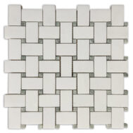 Thassos Basket Weave with Ming Green Dots