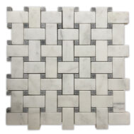 Statuary Pearl Basket Weave with Grey dots