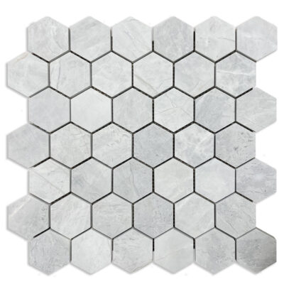 Ice Silver marble Hexagon 2x2