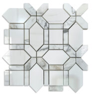 SC03 water jet mosaic, Thassos and Mother of Pearl