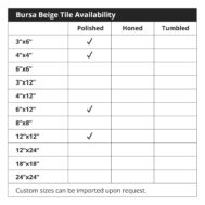 Bursa Beige Tile Availability